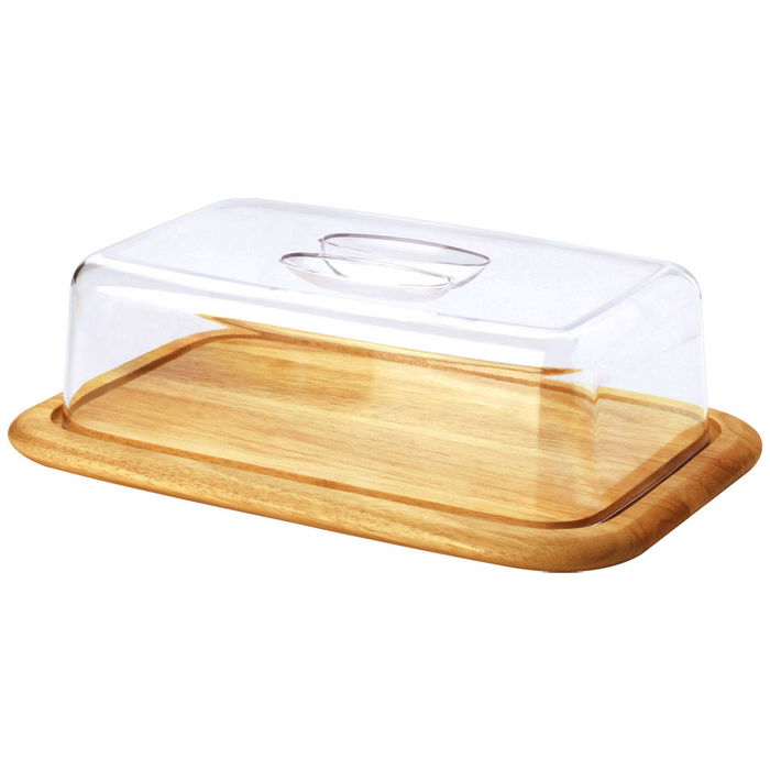 Continenta Quesera 38x25 cm de Madera con Tapa de Plástico Continenta Quesera 38x25 cm de Madera con Tapa de Plástico